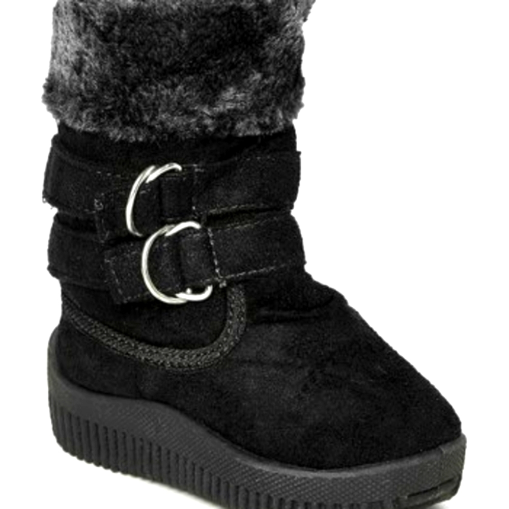 👣Shoe Box Trading Black Two Buckle Boot length measurement approx 5" long exte - Picture 3 of 12